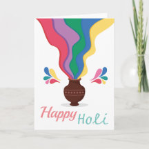 Lycklig Holi i vit bakgrund
