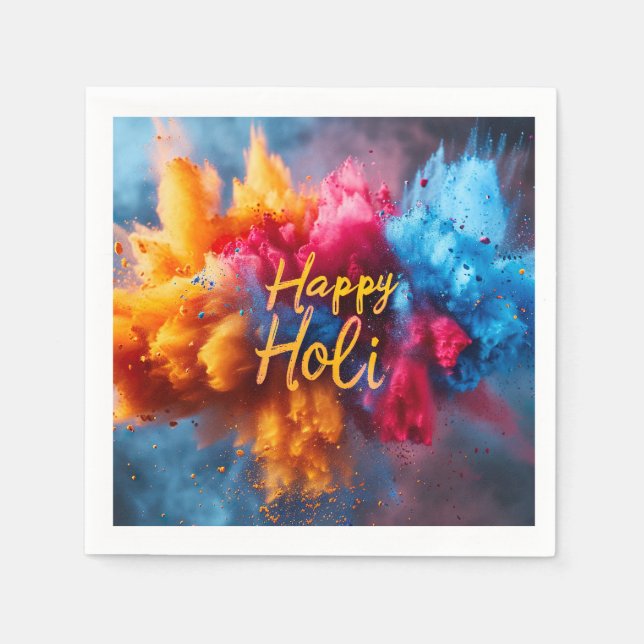 Lycklig Holi Napkin Pappersservett (Framsidan)
