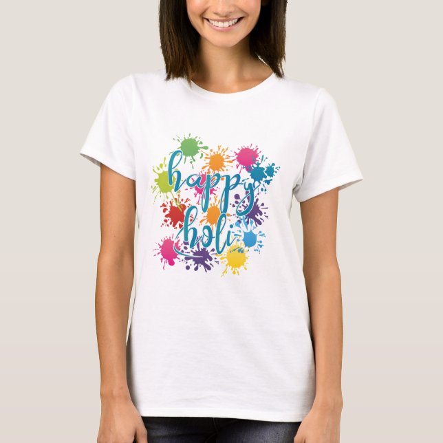 Lycklig Holi T Shirt (Framsida)