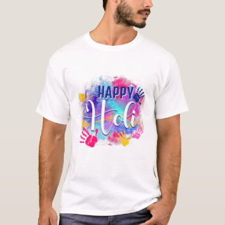 Lycklig Holi Vår Festival Colorful India Hindu Ce T Shirt