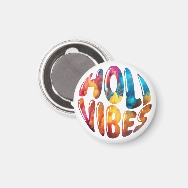 Lycklig Holi Vibes Händer Hindu Holi Festival Gift Magnet (Front/Back)