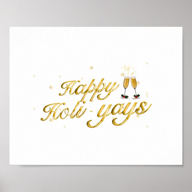 Lycklig Holi-Yays! Festive Firande Design Poster (Framsidan)