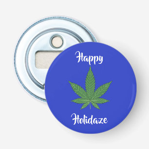 Lycklig Holidaze Ogräs Löv Helgdagar Personlig Flasköppnare