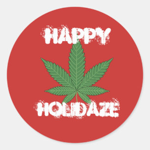 Lycklig Holidaze Personlig Runt Klistermärke