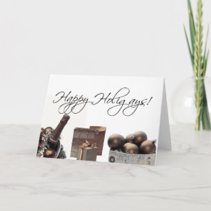 Lycklig Holigays gay lesbisk christmas-kort sepia Helgkort