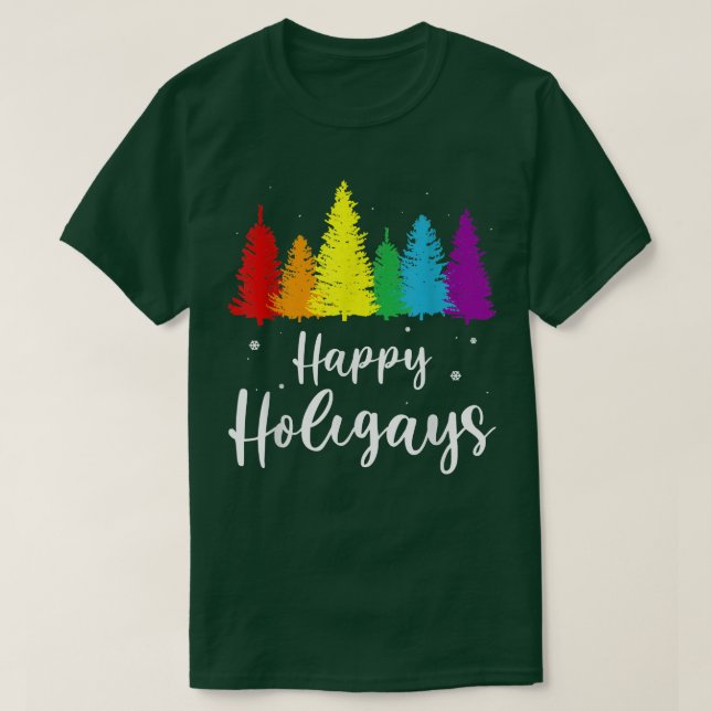 Lycklig Holigays Pride om julljulljullinjen (HBT G T Shirt (Design framsida)
