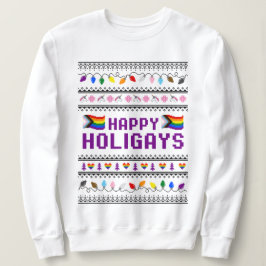 Lycklig Holigays Progress-Pride Ugly Sweater T Shirt