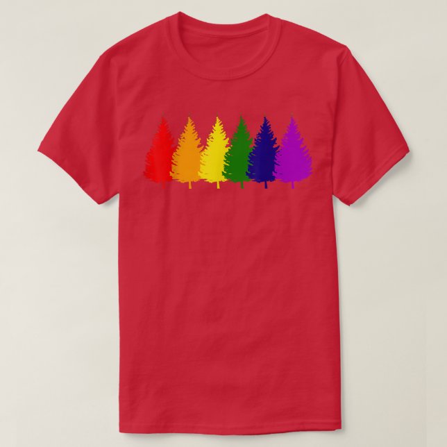 Lycklig Holigays Rainbow Julafton Träd Julafton Gi T Shirt (Design framsida)