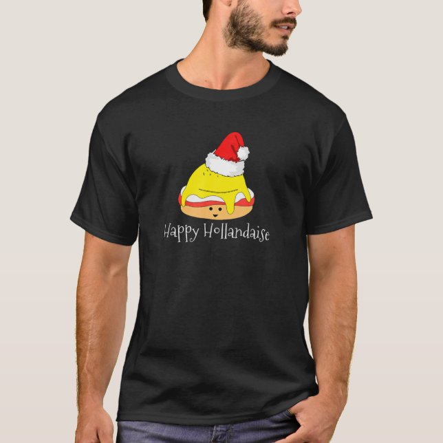 Lycklig Hollandaise Egg Pun jul Breakfast Brun T Shirt (Framsida)