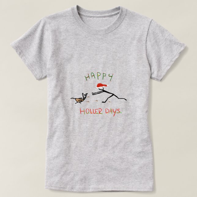 Lycklig Hollerdays 3 - Chasing a turkey. T Shirt (Design framsida)