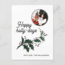Lycklig Holly Days Family Photo Helgdag