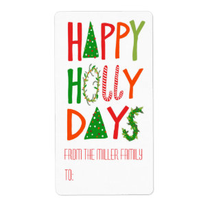 LYCKLIG HOLLY DAYS Helgdag Julafton Juldag ANPASSN Fraktsedel