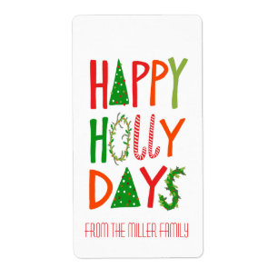 LYCKLIG HOLLY DAYS Helgdag Julafton Juldag ANPASSN Fraktsedel