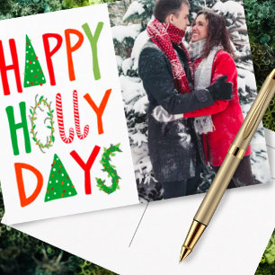 LYCKLIG HOLLY DAYS Helgdag Julafton Juldag ANPASSN Vykort