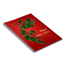 Lycklig Holly-Days Julanteckningsbok Anteckningsbok