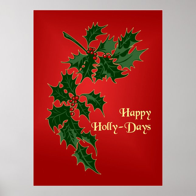 Lycklig Holly-Days-julen Poster (Framsidan)