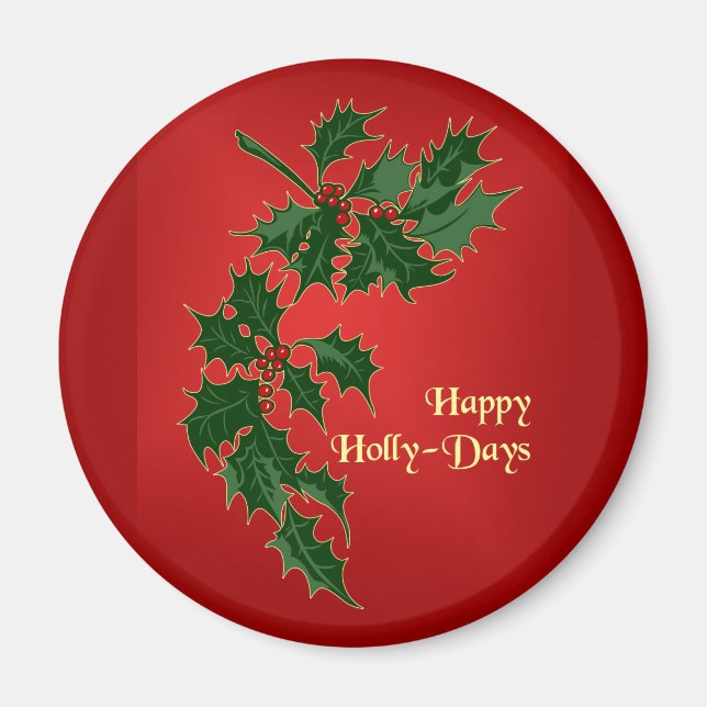 Lycklig Holly-Days-julgranen Magnet (Framsidan)