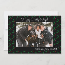 Lycklig Holly Days-kreny Helgdag-fotokort