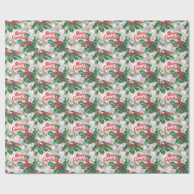 Lycklig Holly Dayz Jul Wrapping Papper Presentpapper (Platt)