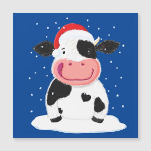 Lycklig Holstein-kon i julen Snö