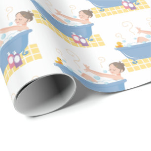 Lycklig Home Spa Day - kvinna i badkar Presentpapper