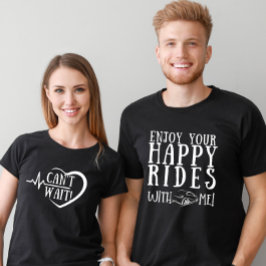 Lycklig Honeymoon Hubby Newlyed Couple Black T Shirt