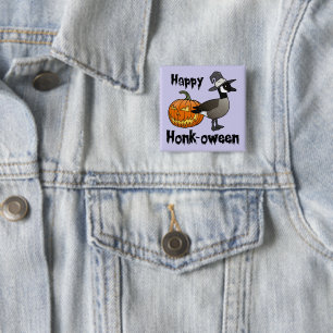 Lycklig Honk-oween Funny Canada Goose Halloween Knapp