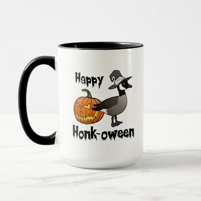 Lycklig Honk-oween Funny Canada Goose Halloween Mugg (Vänster)