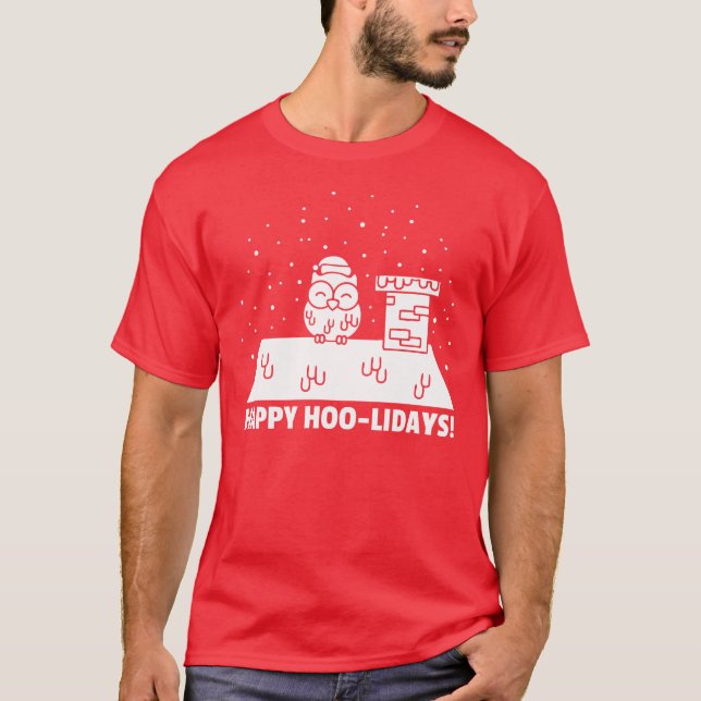 Lycklig Hoo-lidays T Shirt (Framsida)