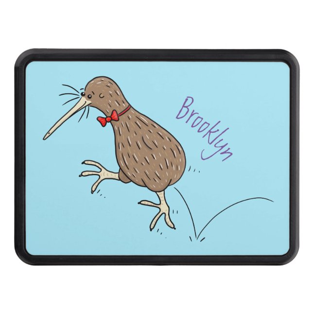 Lycklig-hoppande kiwi med tecknad för buggtid dragkroksskydd (Framsidan)