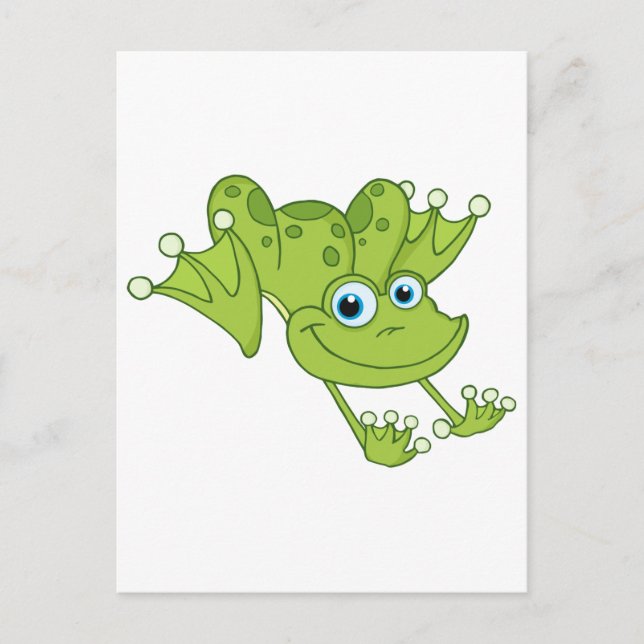 Lycklig Hopping Frog Vykort (Framsida)