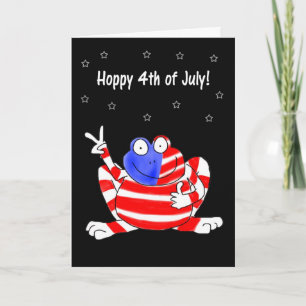 Lycklig Hoppy Frog Peace 4:e juli Oberoende Kort