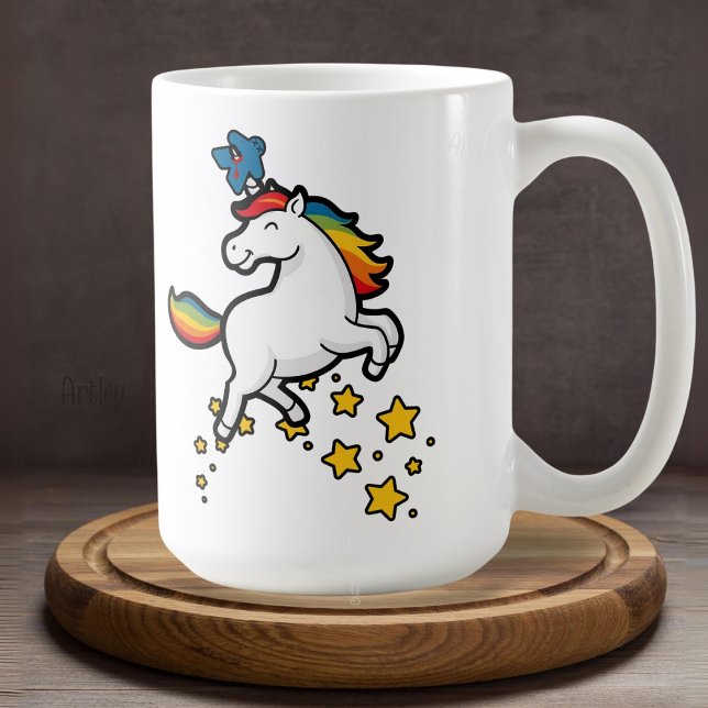 Lycklig Horror Rainbow Unicorn Meeple Board Game Kaffemugg (Skapare uppladdad)