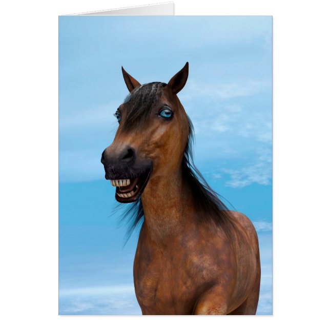 Lycklig Horse Hälsningskort (Framsidan)