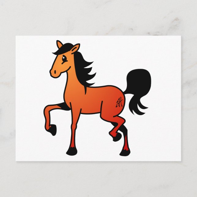 Lycklig Horse Vykort (Framsida)