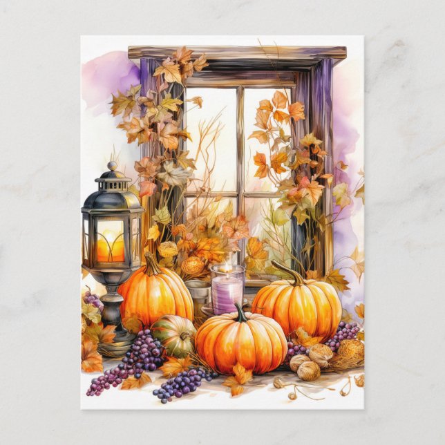 Lycklig Hösten | Njut av blommväder Vykort (Framsida)