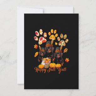 Lycklig Hösten Y all Thanksgiving Tre Dachshund Do Inbjudningar