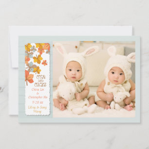 Lycklig höstfotofödelsemeddelande meddelande