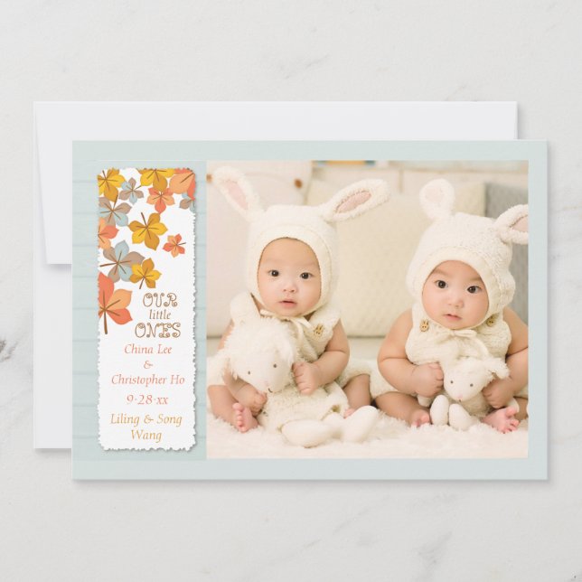 Lycklig höstfotofödelsemeddelande meddelande (Framsida)