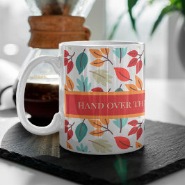 Lycklig hösthösten personlig löv mönster kaffemugg