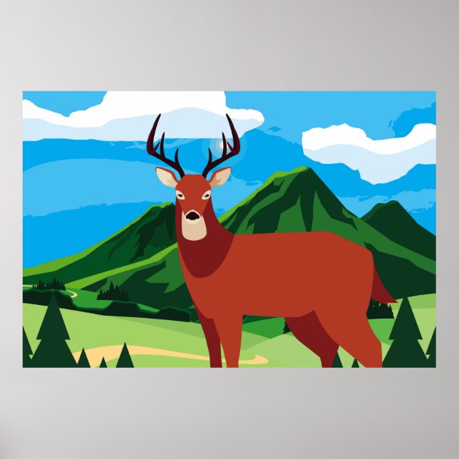 lycklig höstsäsong, plana djur, konst, a poster (Framsidan)