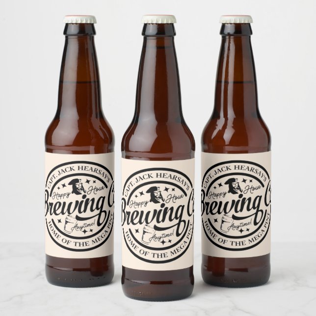 Lycklig Hour Brewing Co. Ölflaska Etikett (Flaskor)