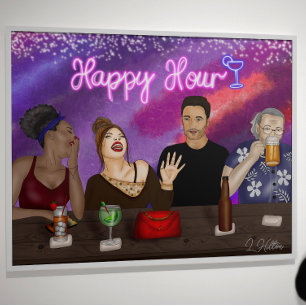 Lycklig Hour Digital konst Poster