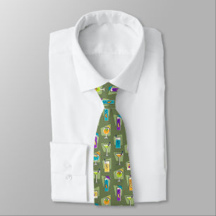 Lycklig Hour Fifties Cocktail Moss Grönt Tie Slips