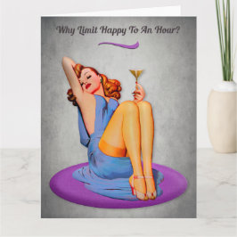 Lycklig Hour Funny 'Retro Hälsning Kort