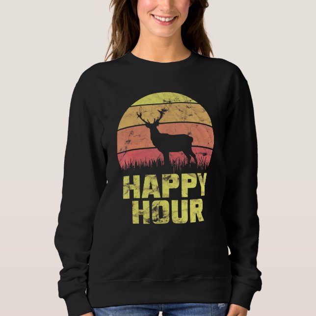 Lycklig Hour Hjort Sunset Hunting 1 T Shirt (Framsida)