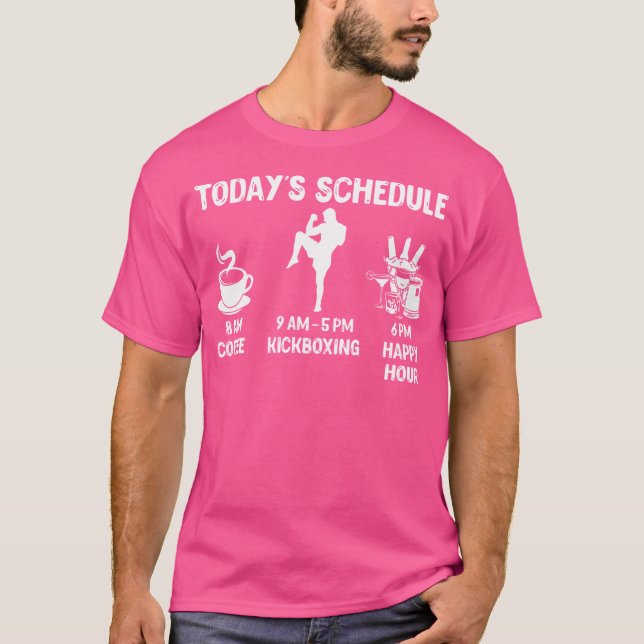 Lycklig Hour Kickboxing Funny Kickboxing T Shirt (Framsida)