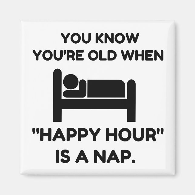 Lycklig Hour Nap Magnet (Framsidan)