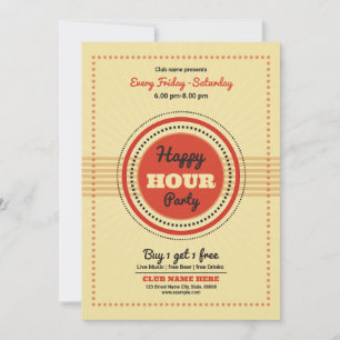Lycklig Hour Party Flyer Inbjudningar