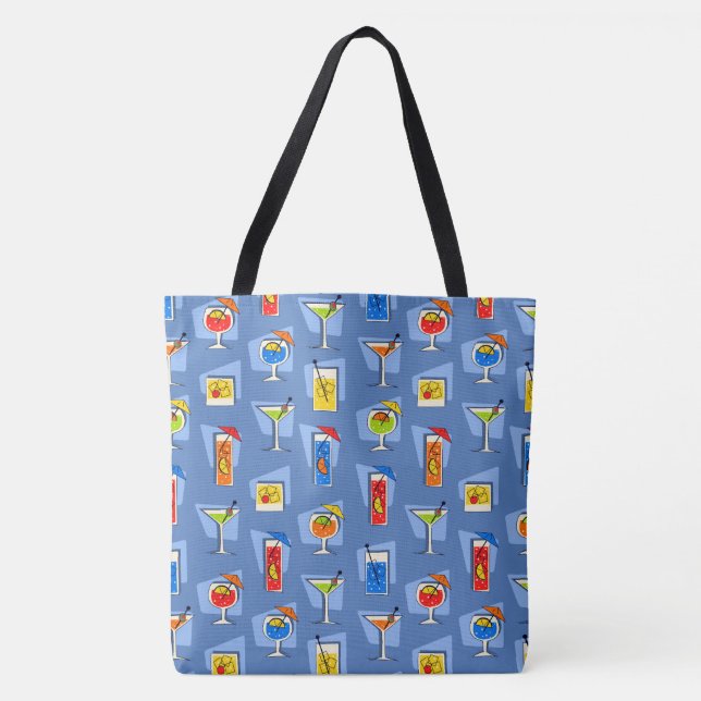 Lycklig Hour Retro Hawaiian Tropical Drink Beach B Tygkasse (Framsida)